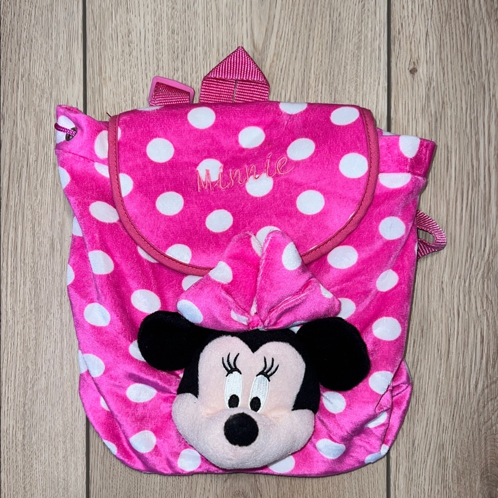 Disney Minnie Mouse Pink and White Polka Dot Backpack Bag for Toddler
